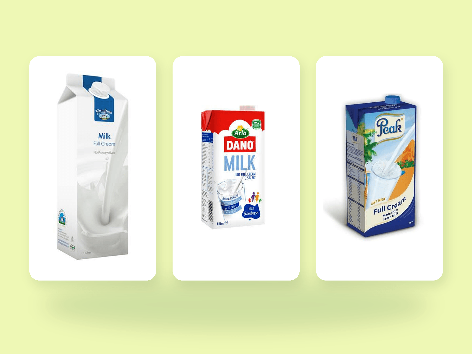 Fresh milk cartons