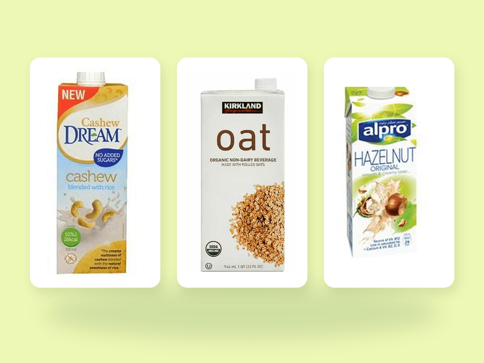 Milk alternatives cartons